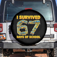 Funny School Bus Driver Spare Tire Cover I Survived 67 Days of School - Wonder Print Shop