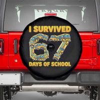 Funny School Bus Driver Spare Tire Cover I Survived 67 Days of School - Wonder Print Shop