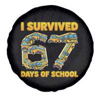 Funny School Bus Driver Spare Tire Cover I Survived 67 Days of School - Wonder Print Shop