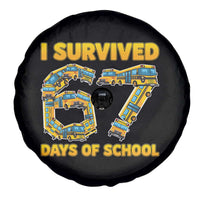 Funny School Bus Driver Spare Tire Cover I Survived 67 Days of School - Wonder Print Shop