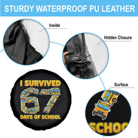 Funny School Bus Driver Spare Tire Cover I Survived 67 Days of School - Wonder Print Shop