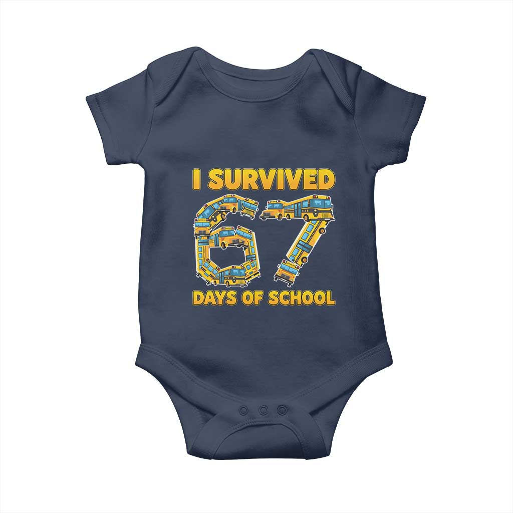 Funny School Bus Driver Baby Onesie I Survived 67 Days of School - Wonder Print Shop