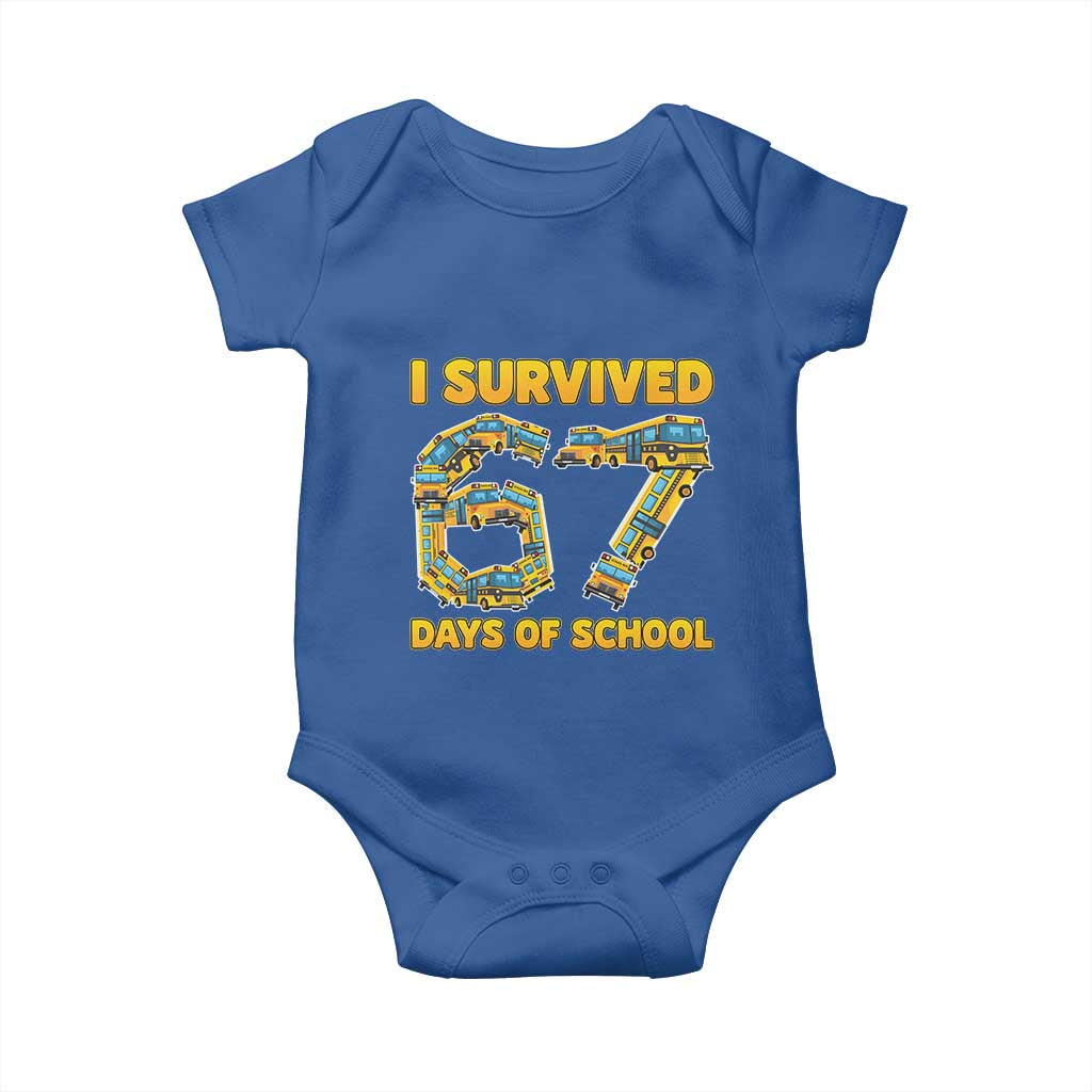 Funny School Bus Driver Baby Onesie I Survived 67 Days of School - Wonder Print Shop