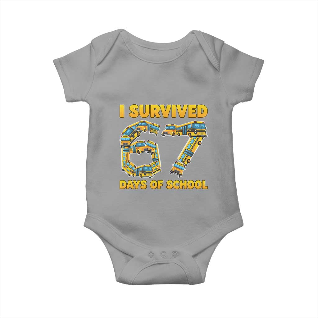 Funny School Bus Driver Baby Onesie I Survived 67 Days of School - Wonder Print Shop