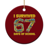 Funny School Bus Driver Ceramic Ornament I Survived 67 Days of School - Wonder Print Shop