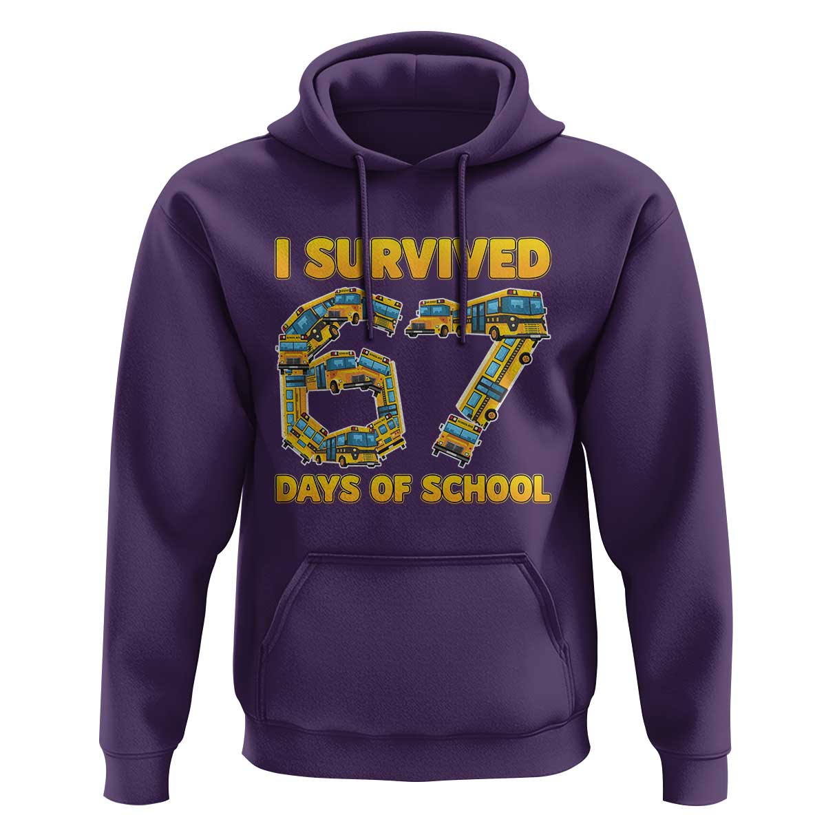 Funny School Bus Driver Hoodie I Survived 67 Days of School - Wonder Print Shop