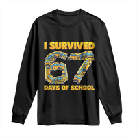 Funny School Bus Driver Long Sleeve Shirt I Survived 67 Days of School - Wonder Print Shop