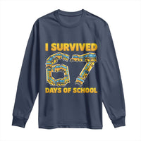 Funny School Bus Driver Long Sleeve Shirt I Survived 67 Days of School - Wonder Print Shop