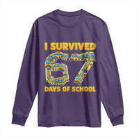 Funny School Bus Driver Long Sleeve Shirt I Survived 67 Days of School - Wonder Print Shop