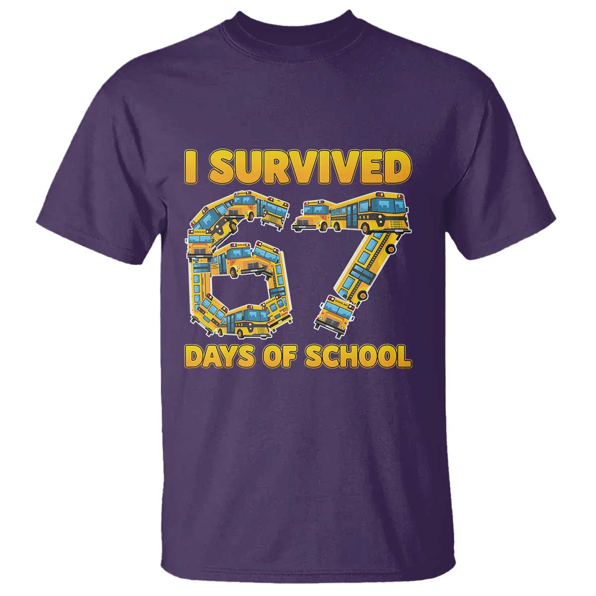 Funny School Bus Driver T Shirt I Survived 67 Days of School - Wonder Print Shop