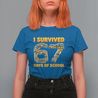 Funny School Bus Driver T Shirt For Women I Survived 67 Days of School - Wonder Print Shop