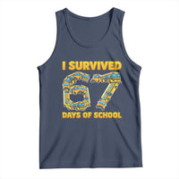 Funny School Bus Driver Tank Top I Survived 67 Days of School - Wonder Print Shop