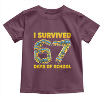 Funny School Bus Driver Toddler T Shirt I Survived 67 Days of School - Wonder Print Shop