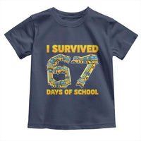 Funny School Bus Driver Toddler T Shirt I Survived 67 Days of School - Wonder Print Shop