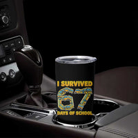 Funny School Bus Driver Tumbler Cup I Survived 67 Days of School - Wonder Print Shop