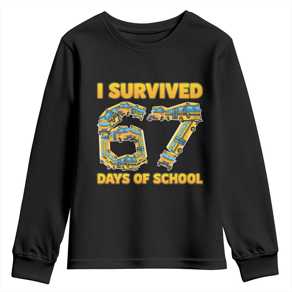 Funny School Bus Driver Youth Sweatshirt I Survived 67 Days of School - Wonder Print Shop