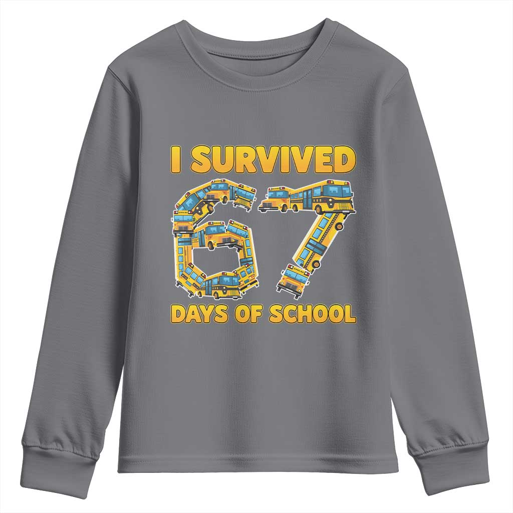 Funny School Bus Driver Youth Sweatshirt I Survived 67 Days of School - Wonder Print Shop
