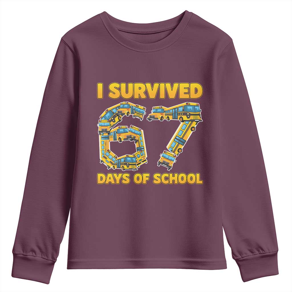 Funny School Bus Driver Youth Sweatshirt I Survived 67 Days of School - Wonder Print Shop