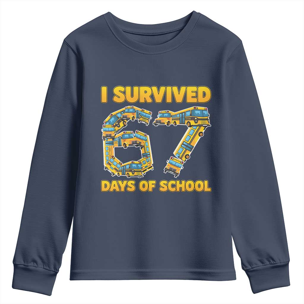 Funny School Bus Driver Youth Sweatshirt I Survived 67 Days of School - Wonder Print Shop
