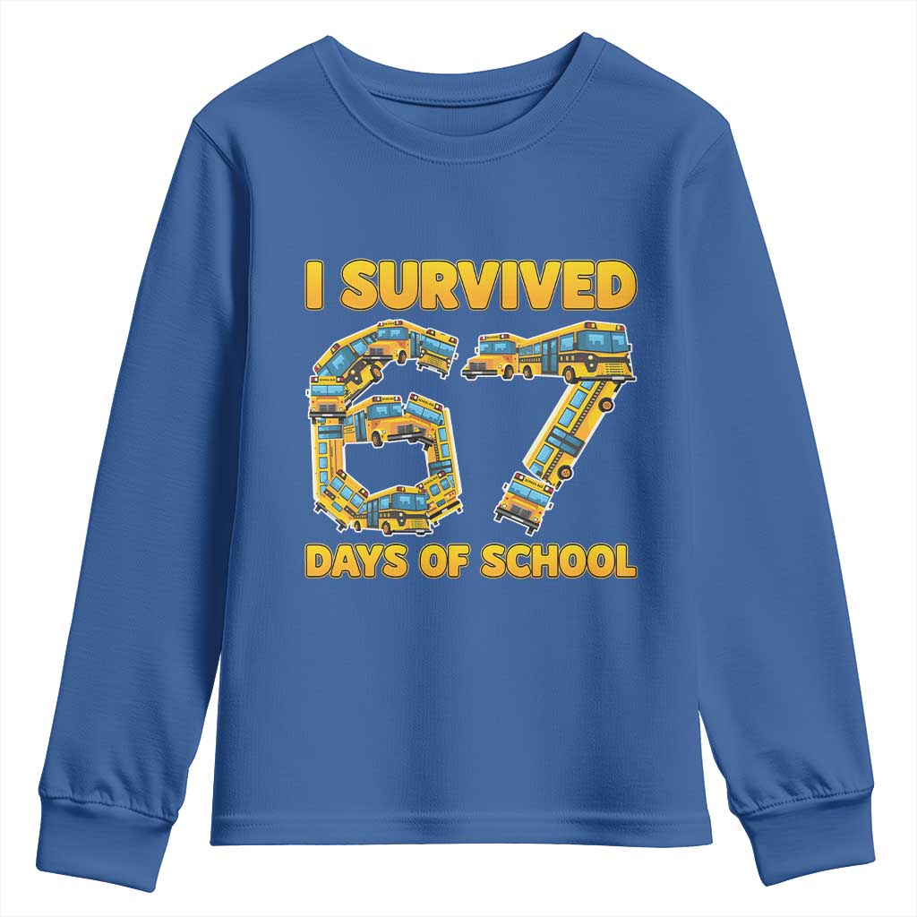 Funny School Bus Driver Youth Sweatshirt I Survived 67 Days of School - Wonder Print Shop