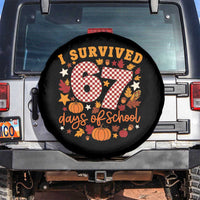 I Survived 67 Days of School Spare Tire Cover Autumn Fall Leaves Back To School - Wonder Print Shop