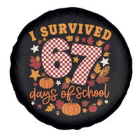 I Survived 67 Days of School Spare Tire Cover Autumn Fall Leaves Back To School - Wonder Print Shop