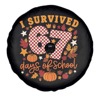 I Survived 67 Days of School Spare Tire Cover Autumn Fall Leaves Back To School - Wonder Print Shop