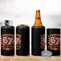 I Survived 67 Days of School 4 in 1 Can Cooler Tumbler Autumn Fall Leaves Back To School - Wonder Print Shop