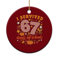 I Survived 67 Days of School Ceramic Ornament Autumn Fall Leaves Back To School - Wonder Print Shop