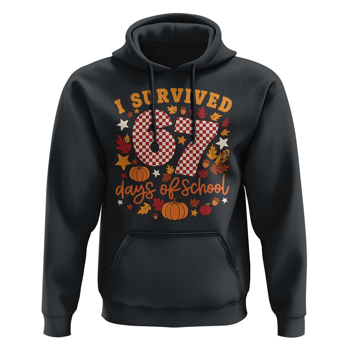 I Survived 67 Days of School Hoodie Autumn Fall Leaves Back To School - Wonder Print Shop