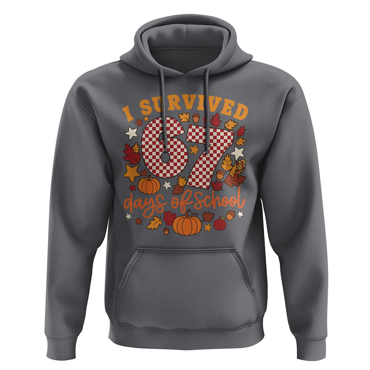I Survived 67 Days of School Hoodie Autumn Fall Leaves Back To School - Wonder Print Shop