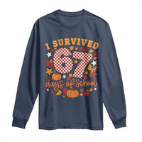 I Survived 67 Days of School Long Sleeve Shirt Autumn Fall Leaves Back To School - Wonder Print Shop