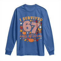 I Survived 67 Days of School Long Sleeve Shirt Autumn Fall Leaves Back To School - Wonder Print Shop