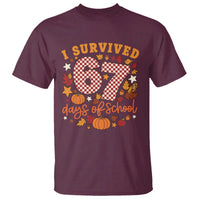 I Survived 67 Days of School T Shirt Autumn Fall Leaves Back To School - Wonder Print Shop