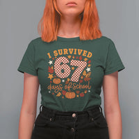 I Survived 67 Days of School T Shirt For Women Autumn Fall Leaves Back To School - Wonder Print Shop