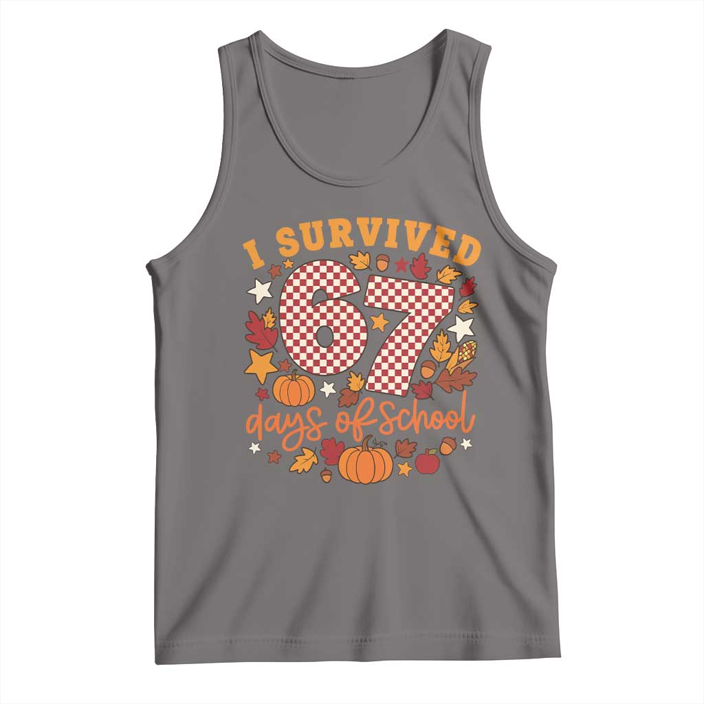 I Survived 67 Days of School Tank Top Autumn Fall Leaves Back To School - Wonder Print Shop