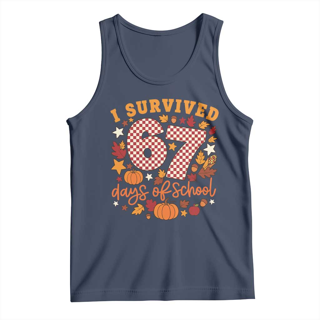 I Survived 67 Days of School Tank Top Autumn Fall Leaves Back To School - Wonder Print Shop