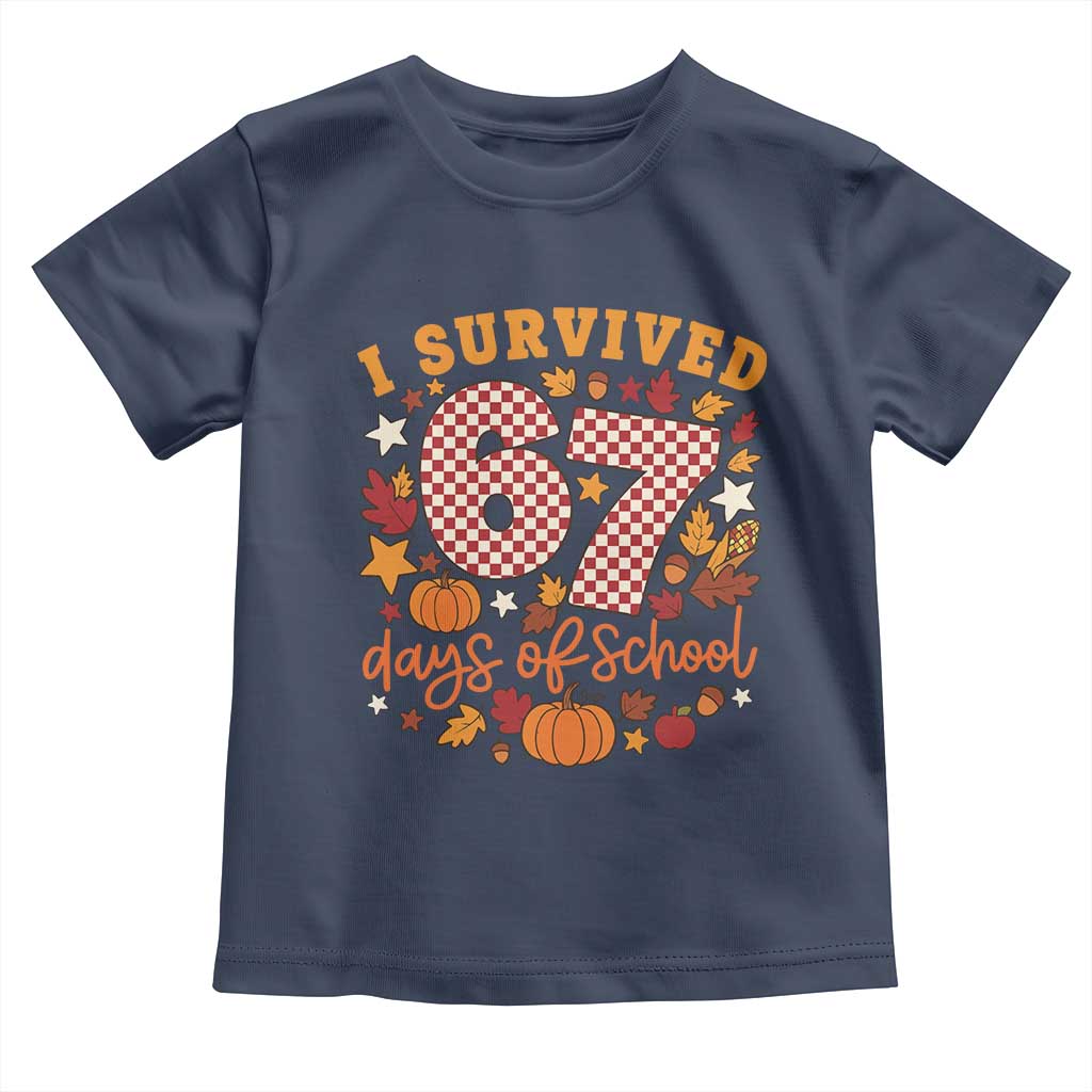 I Survived 67 Days of School Toddler T Shirt Autumn Fall Leaves Back To School - Wonder Print Shop