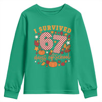 I Survived 67 Days of School Youth Sweatshirt Autumn Fall Leaves Back To School - Wonder Print Shop