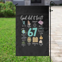 God Did It First 6 7 Garden Flag Funny Christian Bible Verse Meme 67 References - Wonder Print Shop