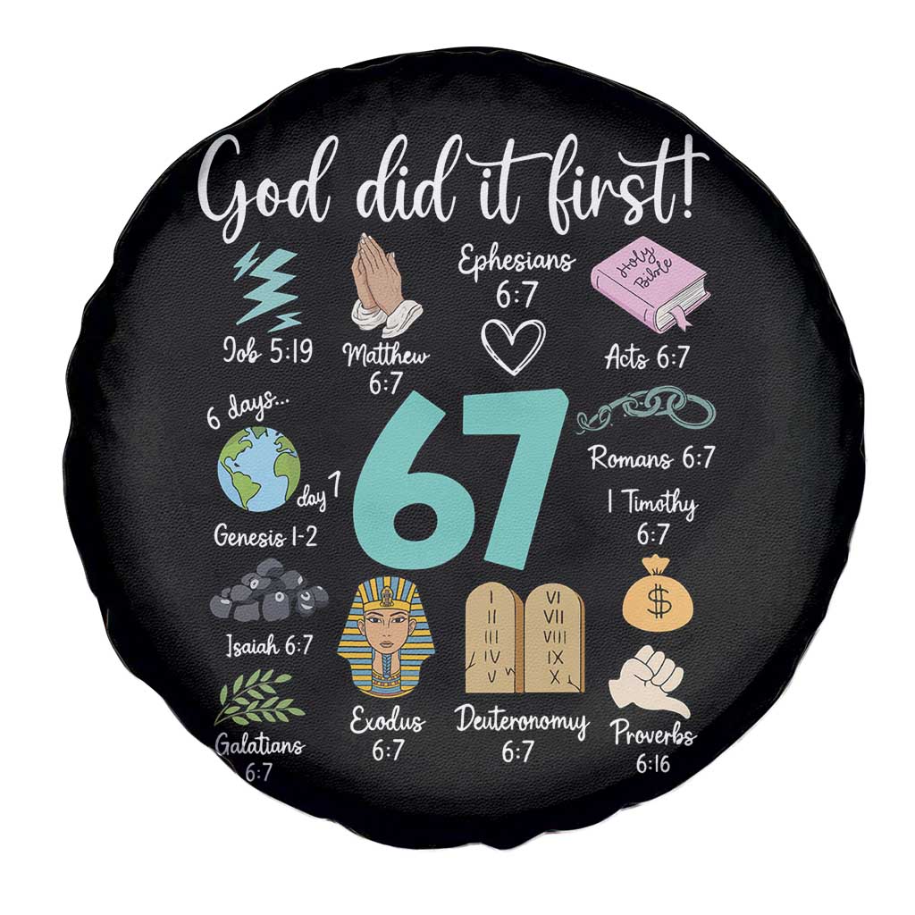 God Did It First 6 7 Spare Tire Cover Funny Christian Bible Verse Meme 67 References - Wonder Print Shop