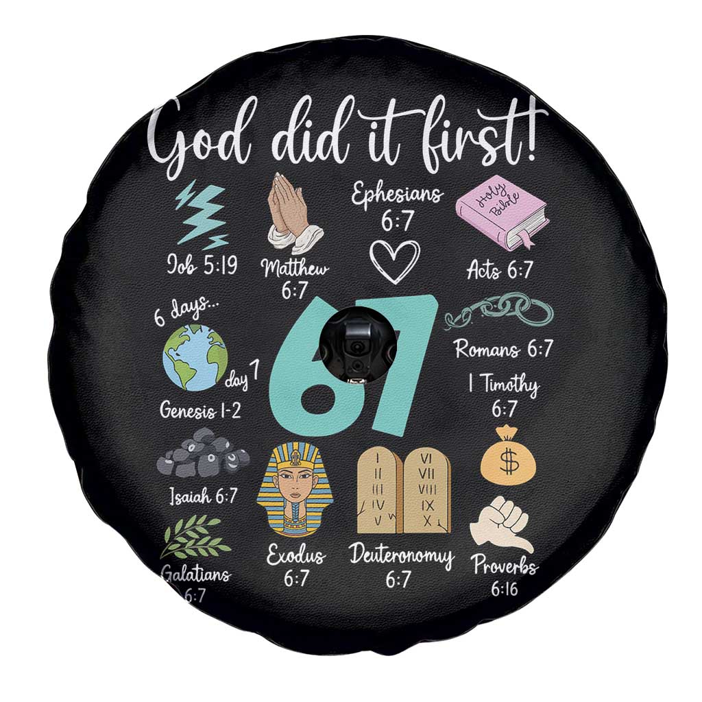 God Did It First 6 7 Spare Tire Cover Funny Christian Bible Verse Meme 67 References - Wonder Print Shop