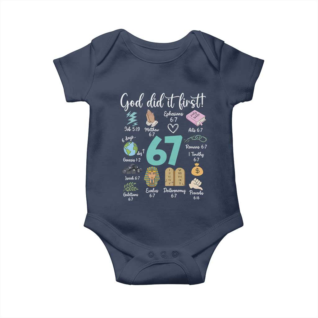 God Did It First 6 7 Baby Onesie Funny Christian Bible Verse Meme 67 References - Wonder Print Shop