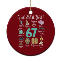 God Did It First 6 7 Ceramic Ornament Funny Christian Bible Verse Meme 67 References - Wonder Print Shop