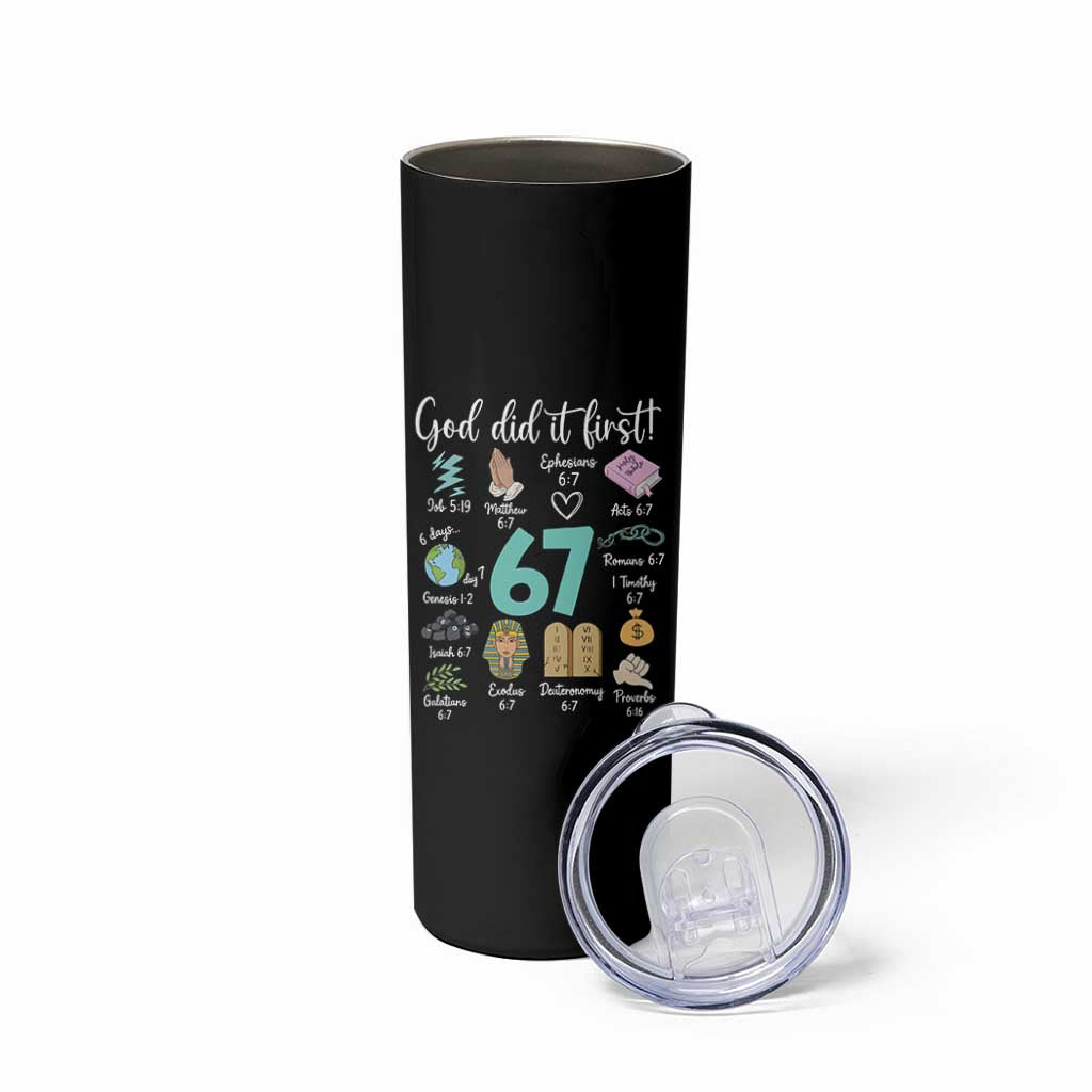 God Did It First 6 7 Skinny Tumbler Funny Christian Bible Verse Meme 67 References - Wonder Print Shop