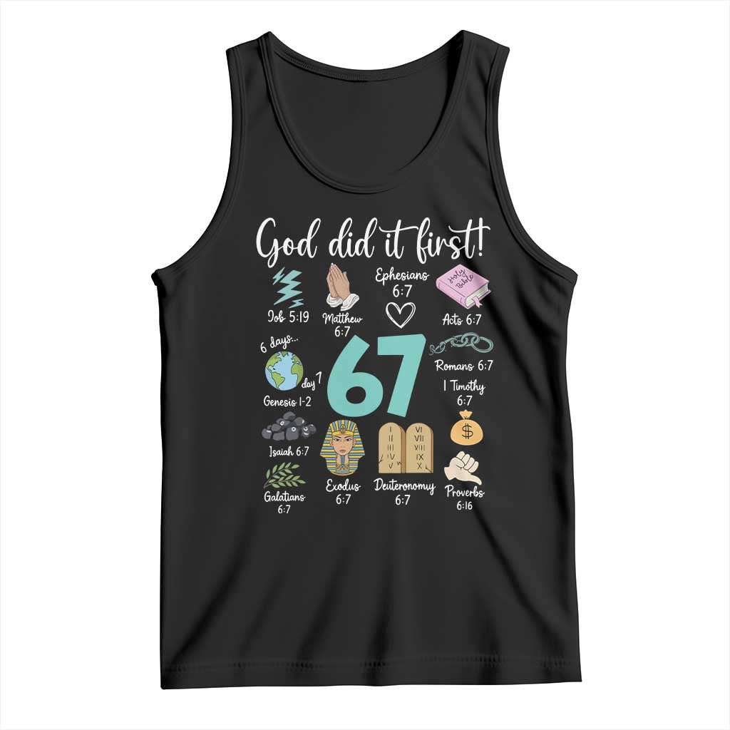 God Did It First 6 7 Tank Top Funny Christian Bible Verse Meme 67 References - Wonder Print Shop