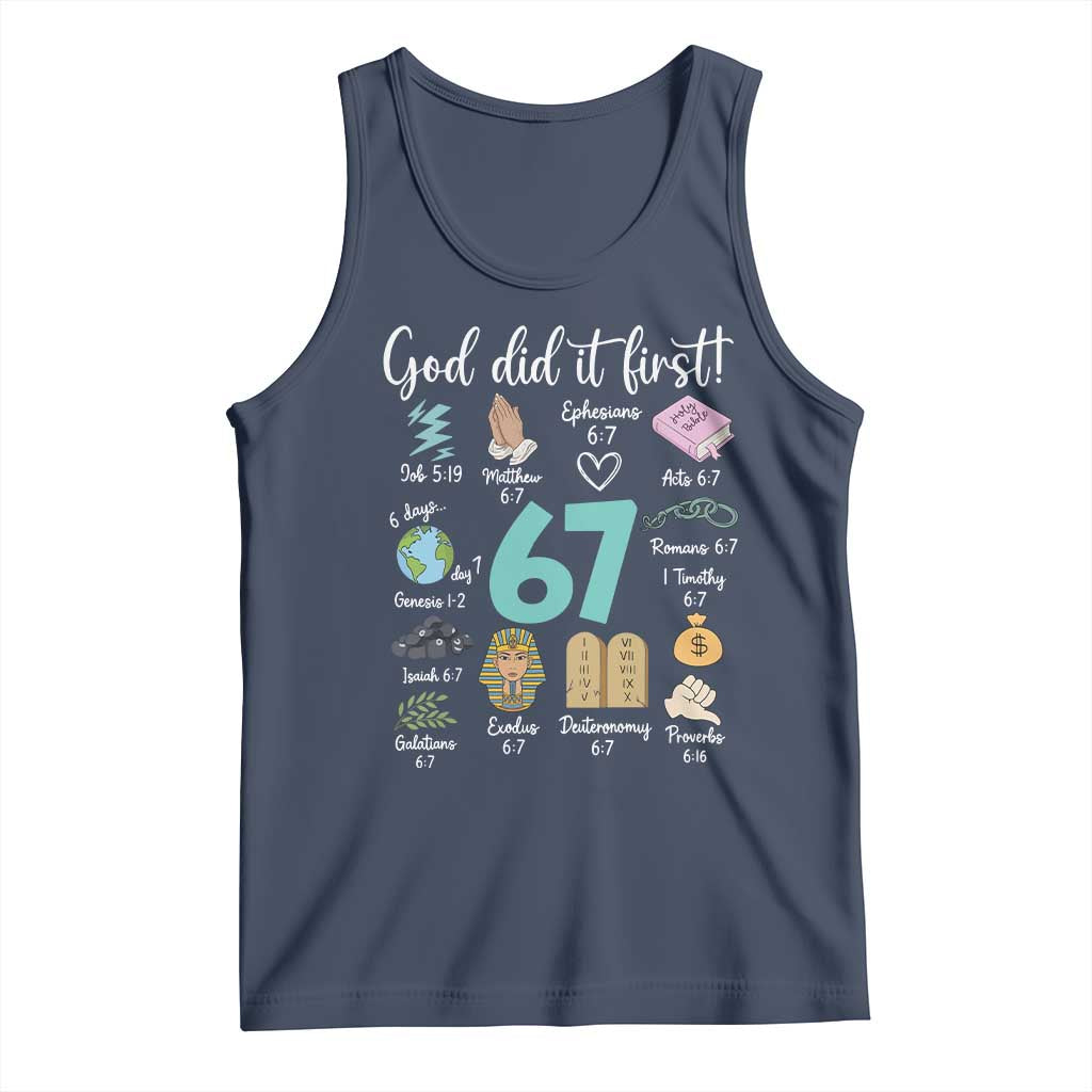 God Did It First 6 7 Tank Top Funny Christian Bible Verse Meme 67 References - Wonder Print Shop