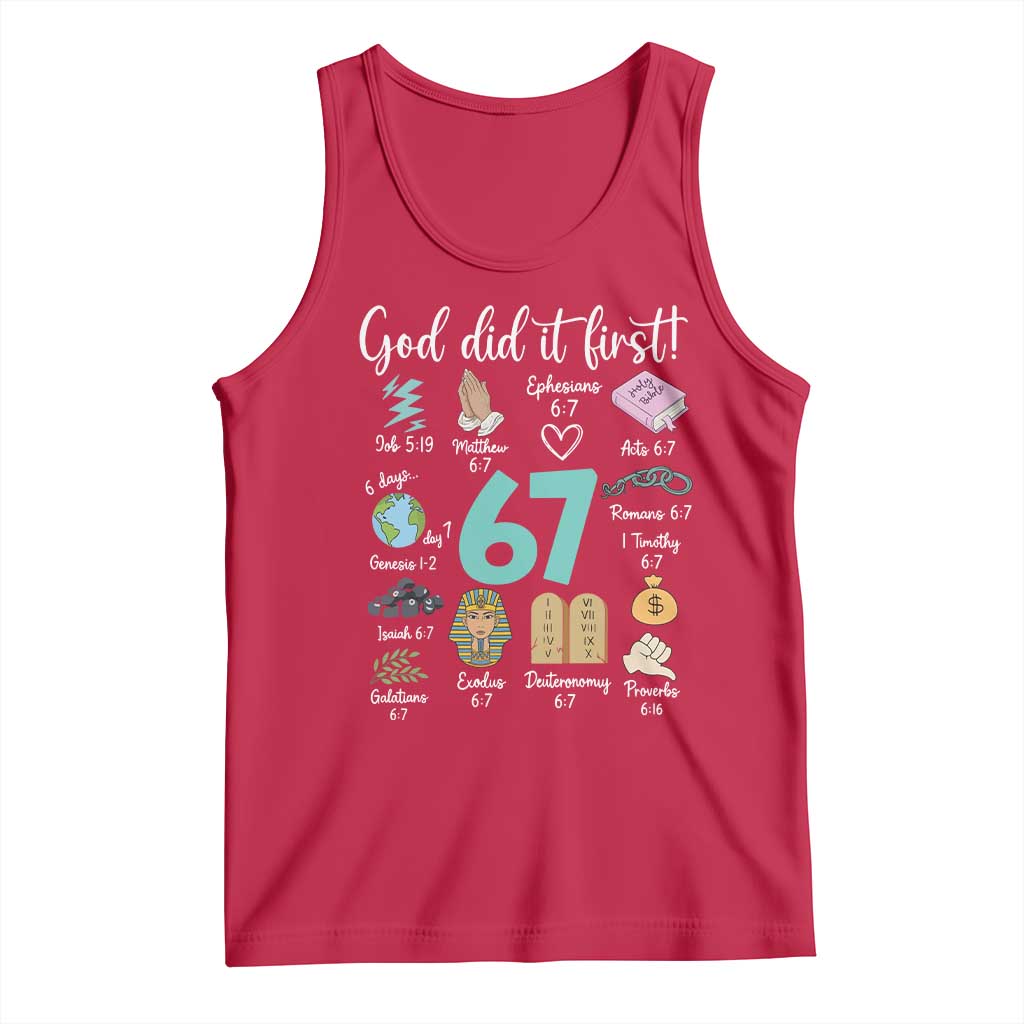 God Did It First 6 7 Tank Top Funny Christian Bible Verse Meme 67 References - Wonder Print Shop