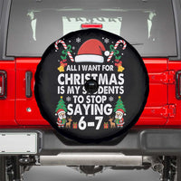 Funny Anti Six Seven Teacher Christmas Spare Tire Cover My Students To Stop Saying 67 Santa Hat Candy Canes - Wonder Print Shop