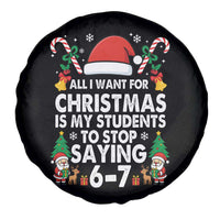 Funny Anti Six Seven Teacher Christmas Spare Tire Cover My Students To Stop Saying 67 Santa Hat Candy Canes - Wonder Print Shop